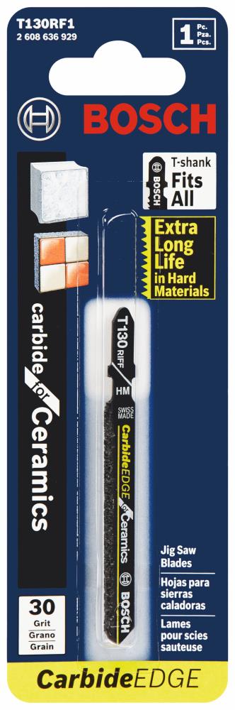 Bosch 3-1/4-in T-Shank Carbide Grit Jigsaw Blade, 30 Grit (T130RF1)