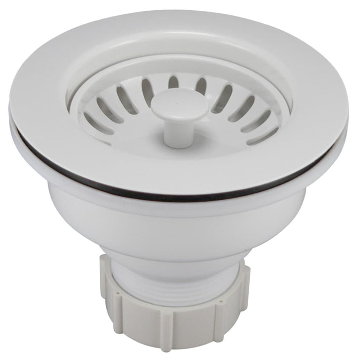 Keeney 3.5-in White Plastic Rust-Resistant Kitchen Sink Strainer Basket, 4.5-in Diameter (Model K1442WH)
