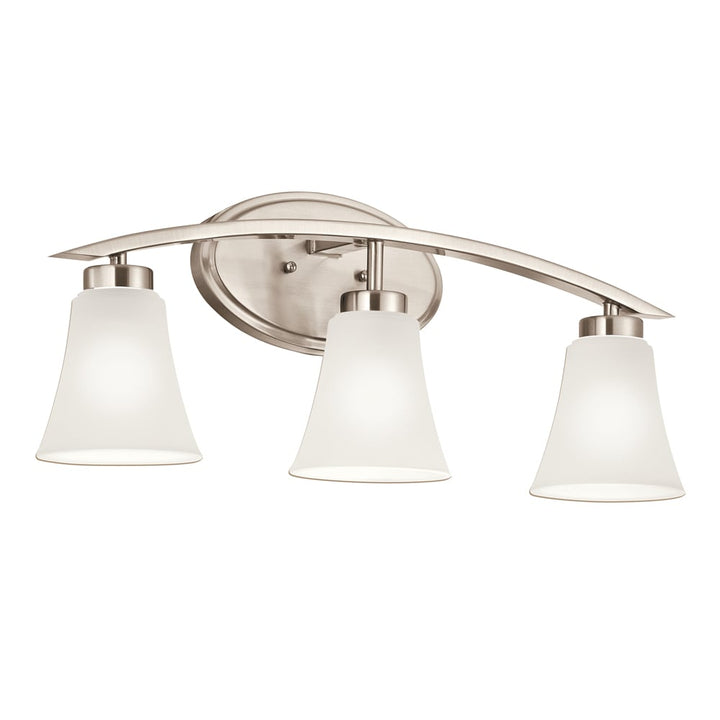 Portfolio Lyndsay 23-in 3-Light Satin Nickel Transitional Vanity Light Bar
