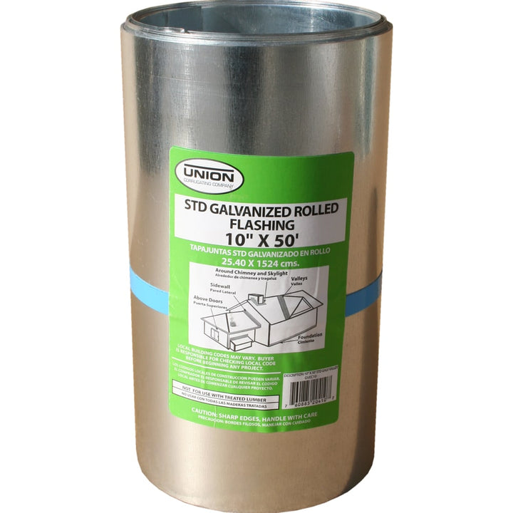 Union Corrugating 10-in x 50-ft Silver Galvanized Steel Roll Flashing
