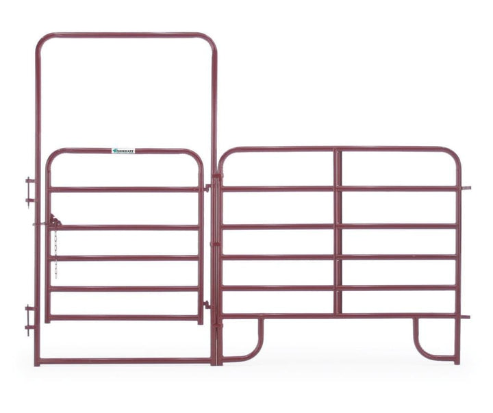 Tarter 8-ft H x 10-ft W Red E-coat Steel Containment Walk-thru Fence Gate