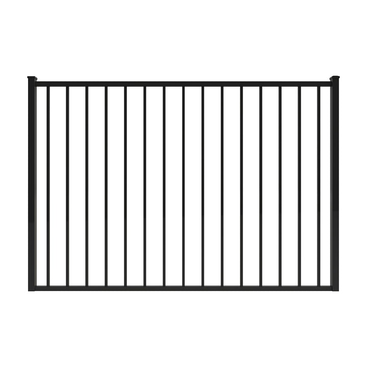 Ironcraft Eastham Black Powder-coated Aluminum Post and Rail Flat-top Yard Walk-thru Fence Gate