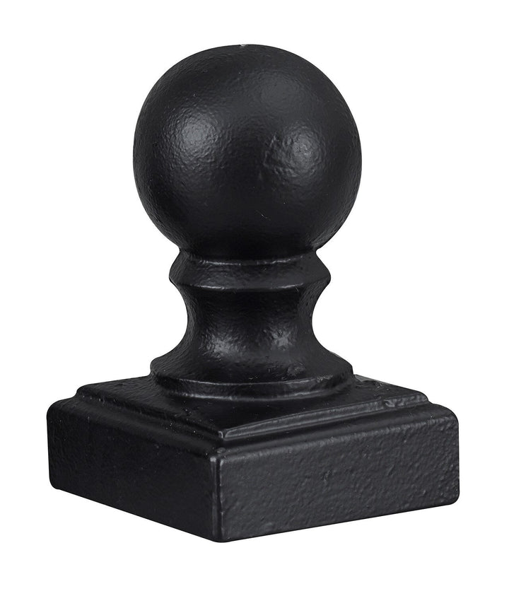 Gilpin 2-in x 2-in Black Painted Cast Iron Post Cap for Steel Fence Series - Ball Cap Design