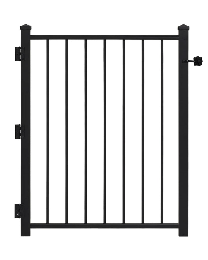 Gilpin 3-ft W Black Steel Decorative Metal Straight-top Decorative Walk-thru Fence Gate