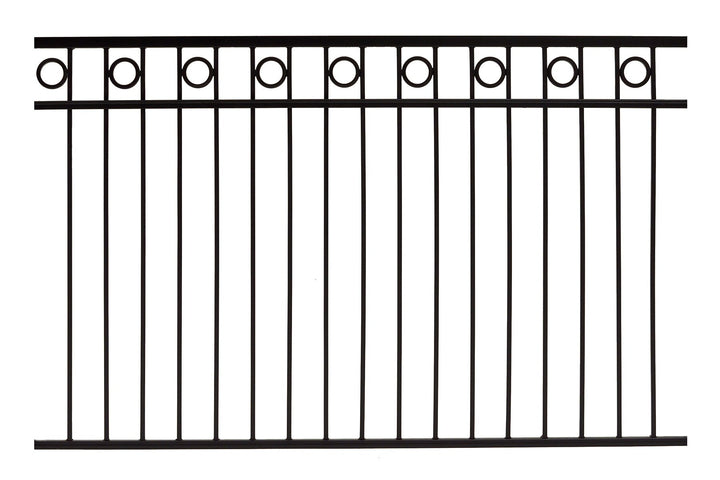 Gilpin 4-ft H x 6-ft W Black Steel Spaced Picket Flat-top Decorative Fence Panel