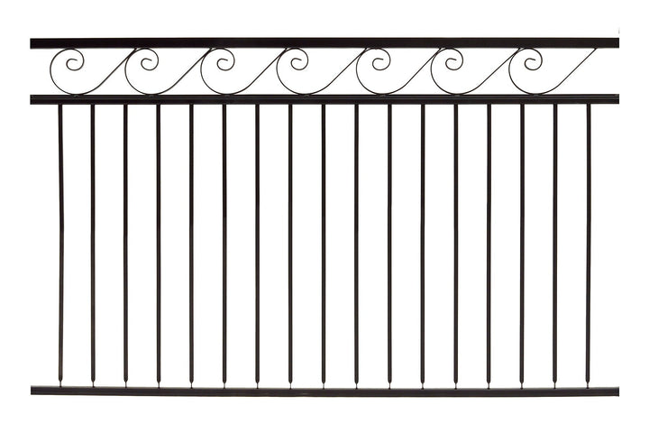 Gilpin 4-ft H x 6-ft W Black Steel Spaced Picket Flat-top Decorative Fence Panel