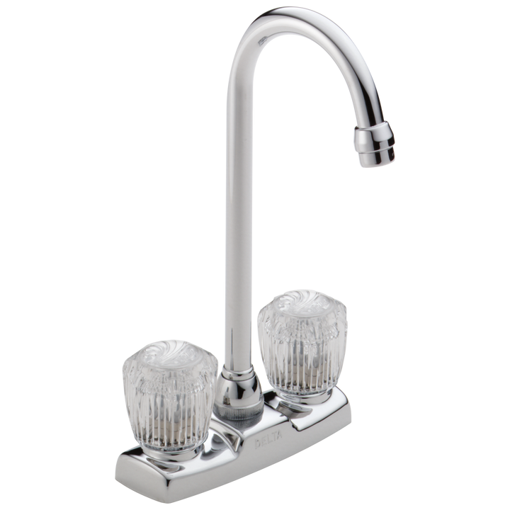 Delta Classic Chrome 2-Handle Deck-Mount Bar and Prep Kitchen Faucet