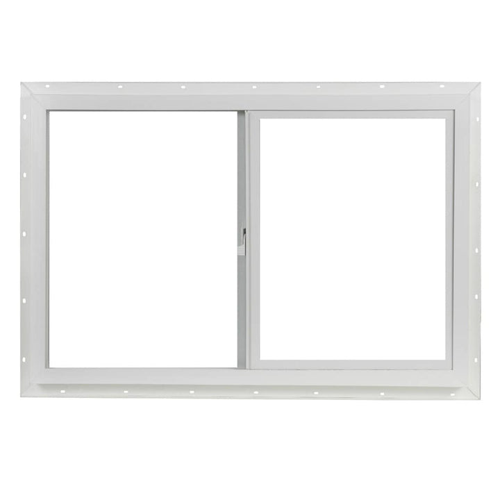 Project Source 10001 Series 35-1/2-in W x 23-1/2-in H x 3-in Jamb Left-Operable Vinyl Sliding Window, White, Half Screen Included
