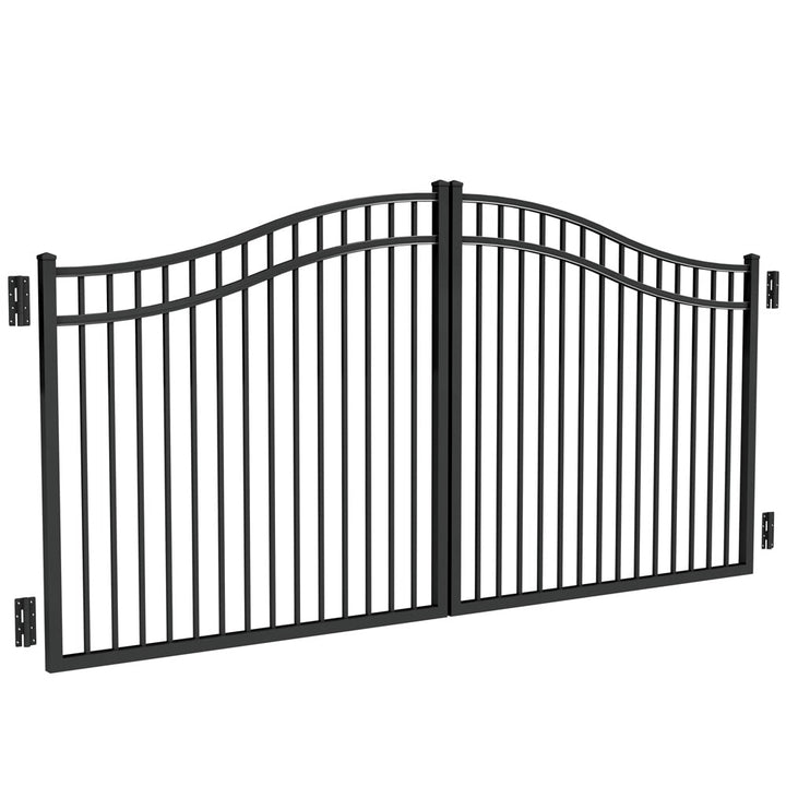 Freedom 5.875-ft x 5.0417-ft Black Aluminum Driveway Gate