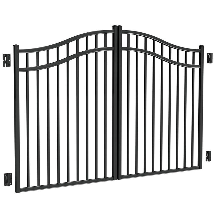Freedom 8-ft x 4.5-ft Black Aluminum Driveway Gate