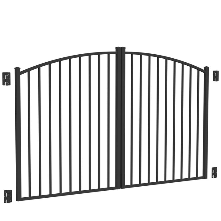Freedom 7.75-ft x 4.12-ft Black Aluminum Driveway Gate