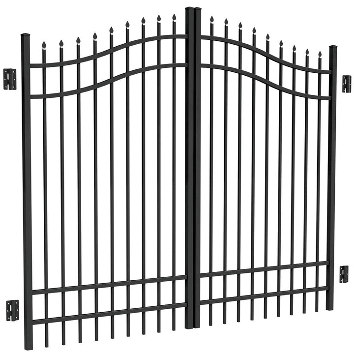 Freedom 8-ft x 6-ft Black Aluminum Driveway Gate