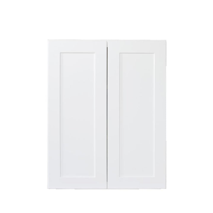 Bremen Ready to Assemble 24x42x12 in. Wall Cabinets with 2 Doors and 2 Adjustable Shelves in Shake White - Super Arbor
