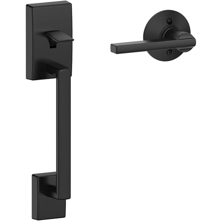 Schlage Century Matte Black Entry Handleset, Grade 1, 1-3/4 in. Door Thickness