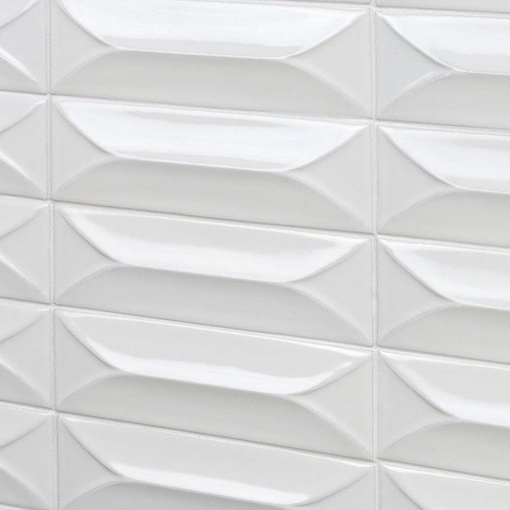 Bond Tile Roma 3D White 3 in. x 9 in. Polished Ceramic Subway Tile (40 Pieces 6.02 Sq. Ft. / Box)