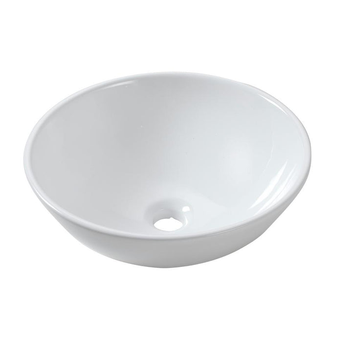 13 in. x 13 in. Round Bowl Modern Bathroom Above in White Porcelain Ceramic Vessel Vanity Sink Art Basin - Super Arbor