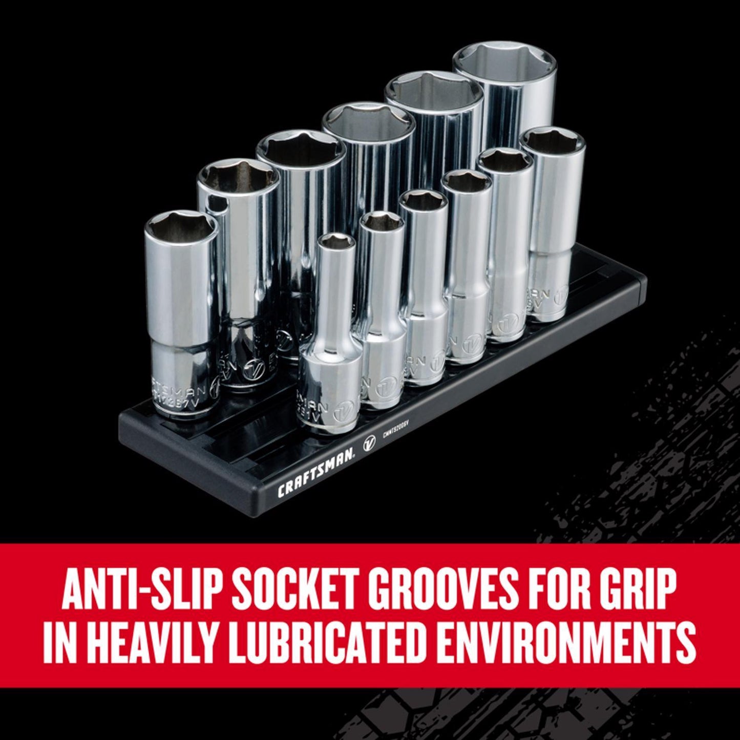 Craftsman V-Series 3/8 in. Drive SAE 6 Point Deep Socket Set, 12 pc