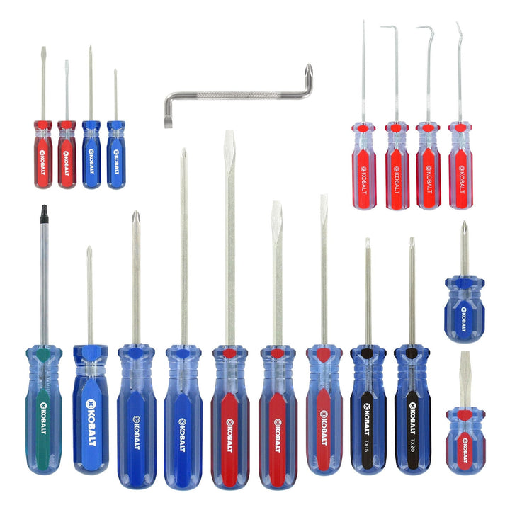 Kobalt 20-Piece Acetate Handle Screwdriver Set, Nickel-Plated Hardened Steel