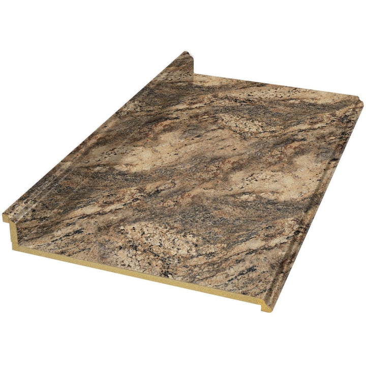 VT Dimensions Formica 10-ft Lapidus Brown FX Radiance Straight Laminate Kitchen Countertop with Integrated Backsplash