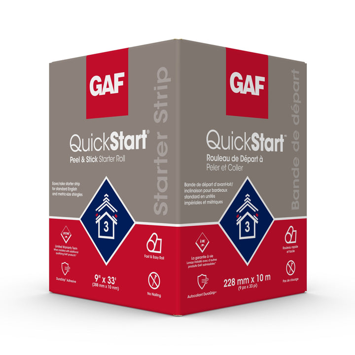 GAF QuickStart Peel & Stick Black Starter Roof Shingles Roll, 9 in. x 33 ft (33 lin. ft per Bundle)