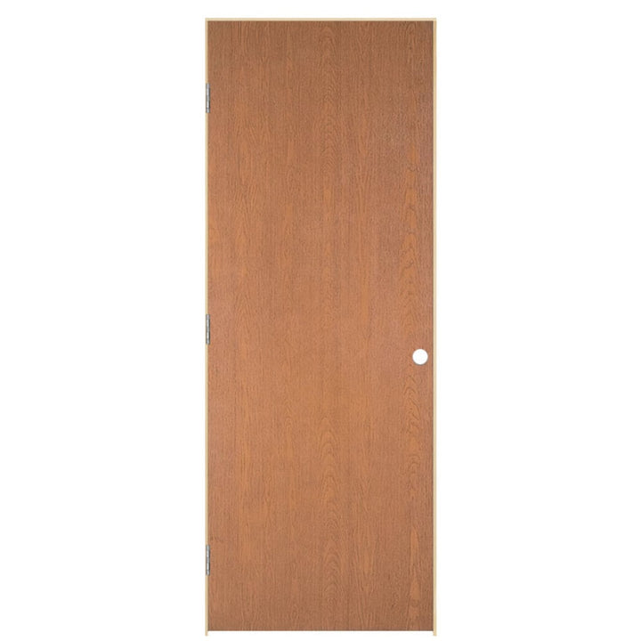 Masonite Traditional 30-in x 80-in Flush Hollow Core Unfinished Hardwood Veneer Right Hand Single Prehung Interior Door