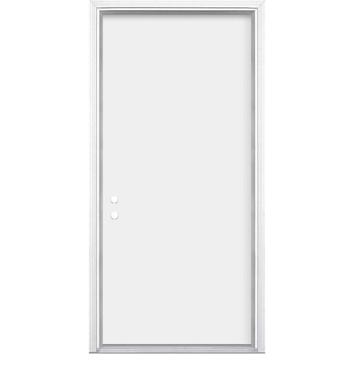 Masonite 32-in x 80-in Steel Right-Hand Inswing Primed Prehung Single Front Door, Brickmould Included