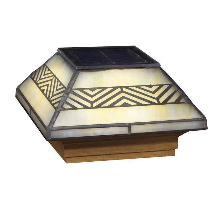 Deckorators 4-in x 4-in 5-Lumen 1-Watt Stained Glass Solar LED Outdoor Post Cap Light (4000 K)