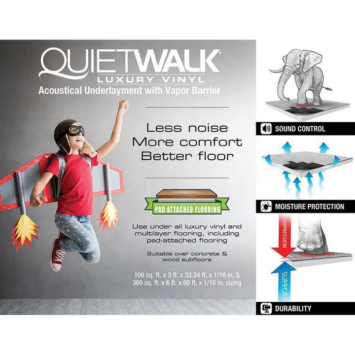 MP Global Products QuietWalk LV 360 Sq Ft Underlayment for Luxury Vinyl Flooring