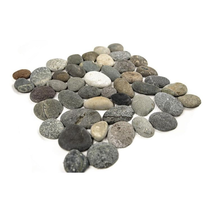 Cruz Bay Classic Pebble Tile River Grey 11-1/2 in. x 11-1/2 in. x 12.7 mm Mesh-Mounted Mosaic Tile (10.12 sq. ft. / case)