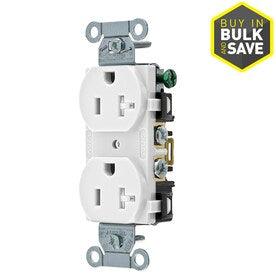 Hubbell White 20-Amp Duplex Tamper Resistant Residential/Commercial Outlet - Hardwarestore Delivery
