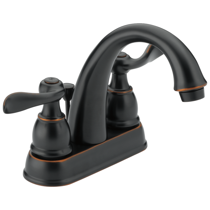 Delta Windemere Oil Rubbed Bronze 2-Handle 4-in Centerset WaterSense Bathroom Sink Faucet with Drain