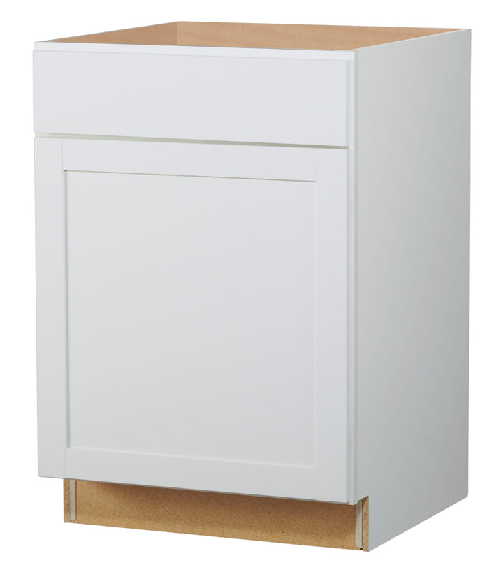 Diamond NOW Arcadia 24-in W x 35-in H x 23.75-in D White 1-Drawer Base Fully Assembled Cabinet (Recessed Panel Shaker Style)