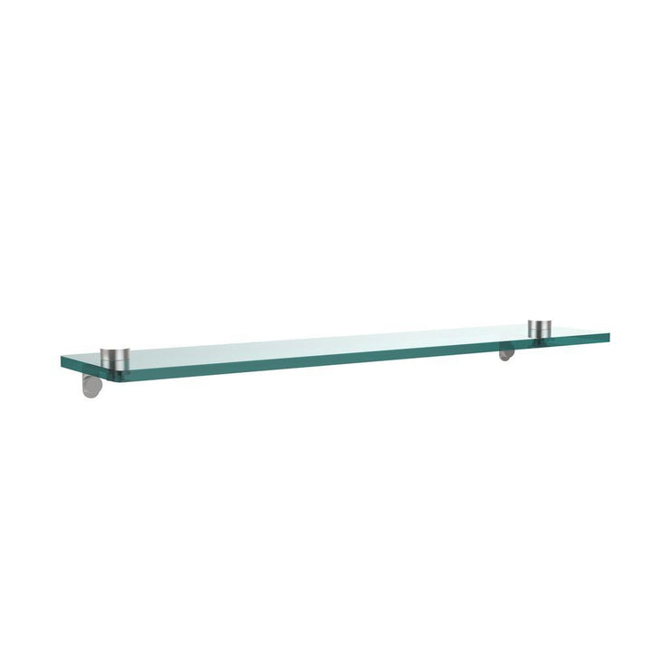 22 in. L x 2 in. H x 5 in. W Clear Glass Vanity Bathroom Shelf in Satin Chrome - Super Arbor