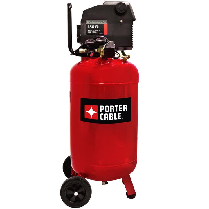 PORTER-CABLE 20-Gallon Single-Stage Portable Electric Vertical Air Compressor, 150 PSI, PXCMF220VW