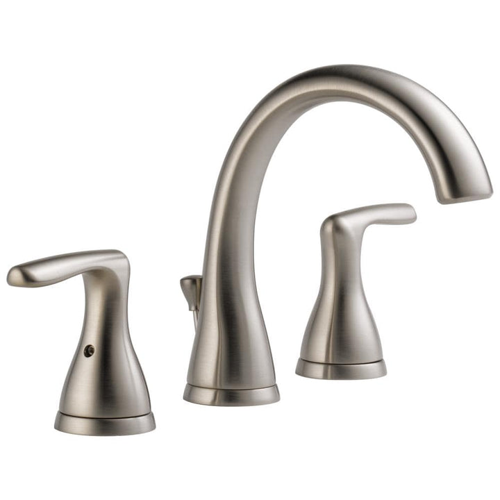 Delta Dulcet Brushed Nickel 2-Handle Widespread WaterSense Bathroom Sink Faucet with Drain