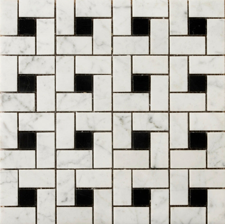 Emser BIANCO GIOIA Bianco Gioia Black Natural Stone Marble Border Tile (12-in x 12-in)