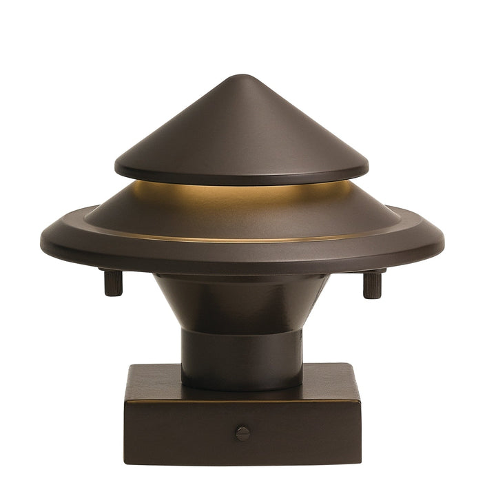 Kichler 4-in x 4-in 250-Lumen 3-Watt Olde Bronze Low Voltage Hardwired LED Outdoor Post Cap Light (3000 K)