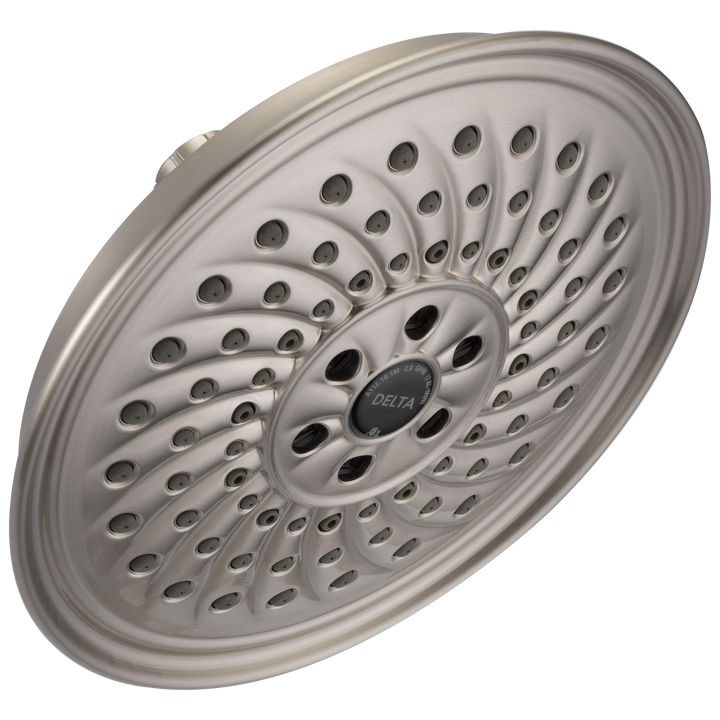 Delta Universal Showering Components Brushed Nickel 3-Spray Rain Shower Head, 8-in Round, 1.75 GPM (6.6 LPM)