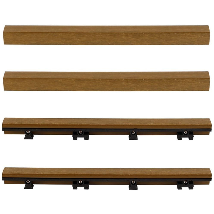 NewTechWood 1-in x 12-in 4-Pack Peruvian Teak Prefinished Composite Deck Tile (1-sq ft)