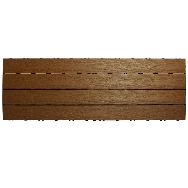 NewTechWood 36-in x 12-in 5-Pack Peruvian Teak Prefinished Composite Deck Tile (15-sq ft)