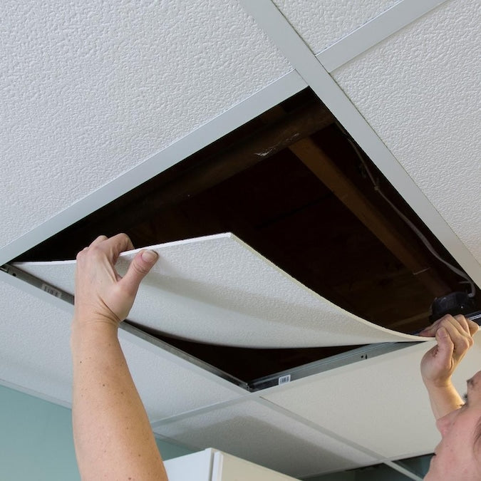 Genesis 4-ft x 2-ft Printed Pro White PVC Drop Ceiling Tile (1-Pack, 8-sq ft / Case)