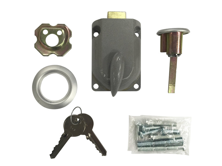 Blue Hawk Gray Zinc Die-Cast Garage Door Bolt Lock