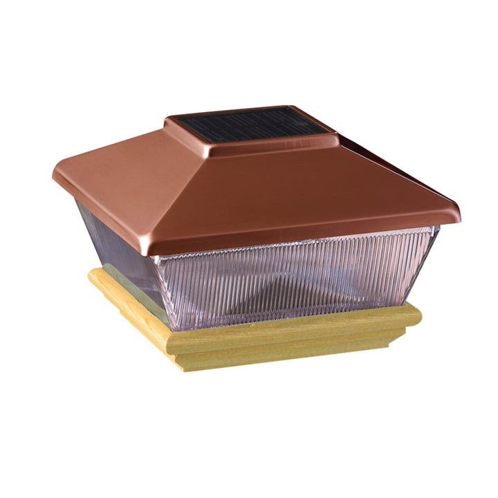 Deckorators 6-in x 6-in 6-Lumen 1-Watt Copper Solar LED Outdoor Post Cap Light (6500 K)