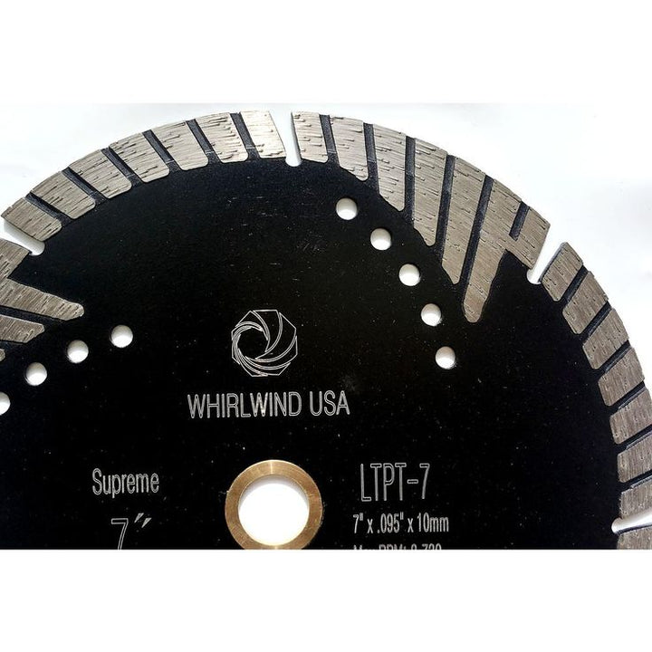 Whirlwind USA 7 in. Turbo 8-Teeth Segmented Diamond Saw Blade Granite Marble Concrete Cutting