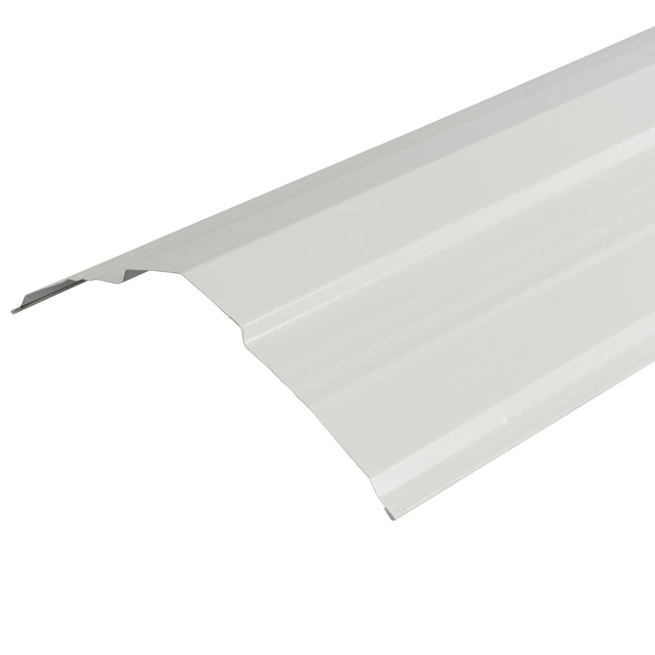 Metal Sales Universal Ridge 14-in x 126-in Steel Roof Panel Ridge Cap – White ColorFit40
