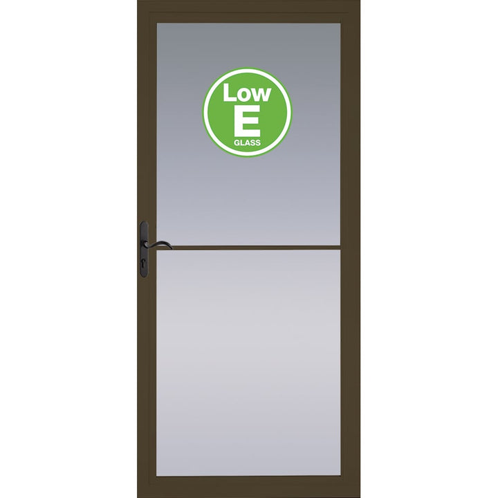 Pella Rolscreen 32-in x 81-in Brown Full-View Retractable Screen Aluminum Storm Door