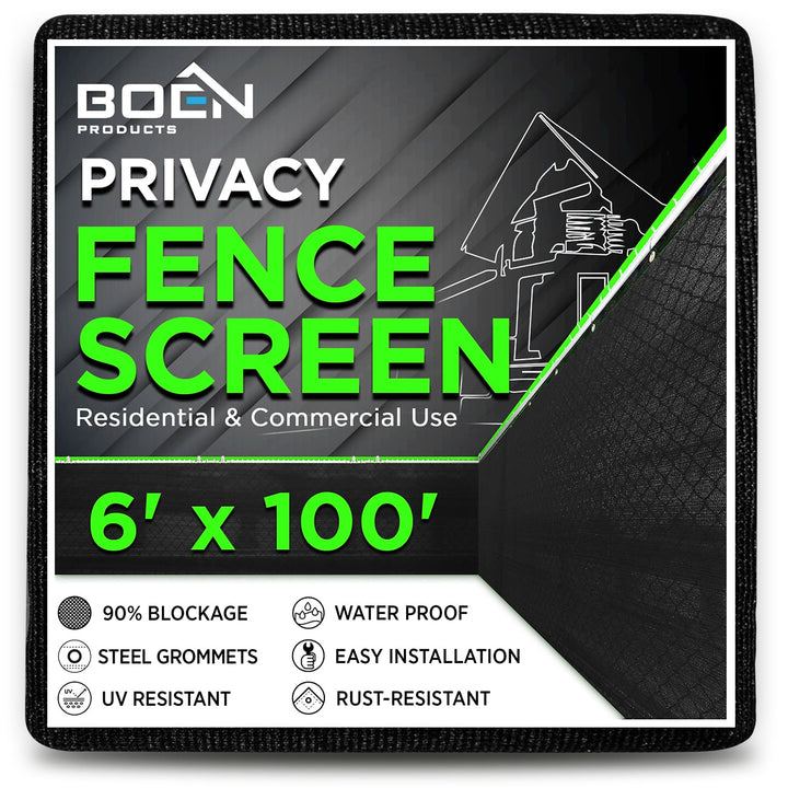 BOEN Black Polyethelene Chain Link Fence Screen