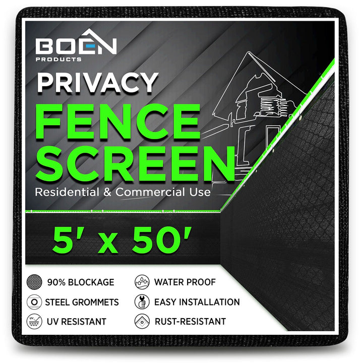 BOEN Black Polyethelene Chain Link Fence Screen
