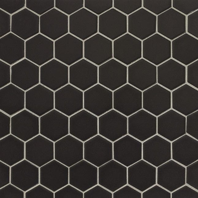 Bedrosians Le Cafe Black 11-in x 12-in Matte Porcelain Honeycomb Wall Tile (0.974-sq. ft/ Piece)