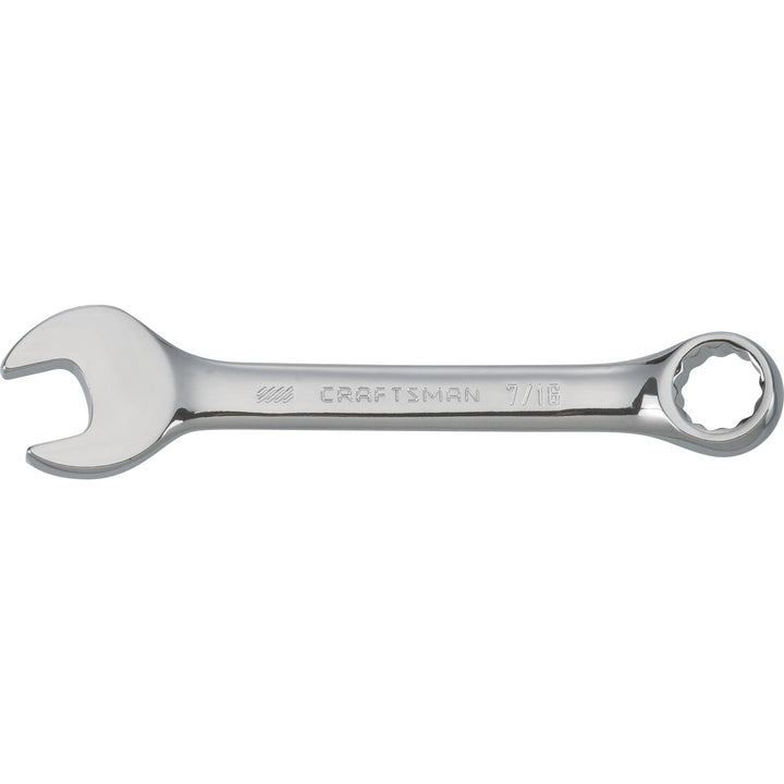 CRAFTSMAN 7/16-in 12-Point Standard (SAE) Combination Wrench, Short Handle